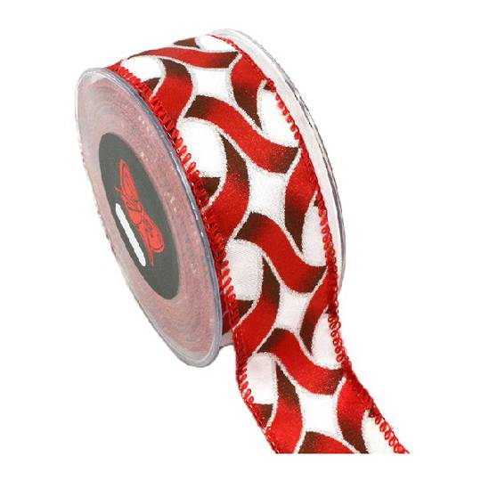 Ribbon 9mt, 43mm Plex Red & Silver *ETA Nov